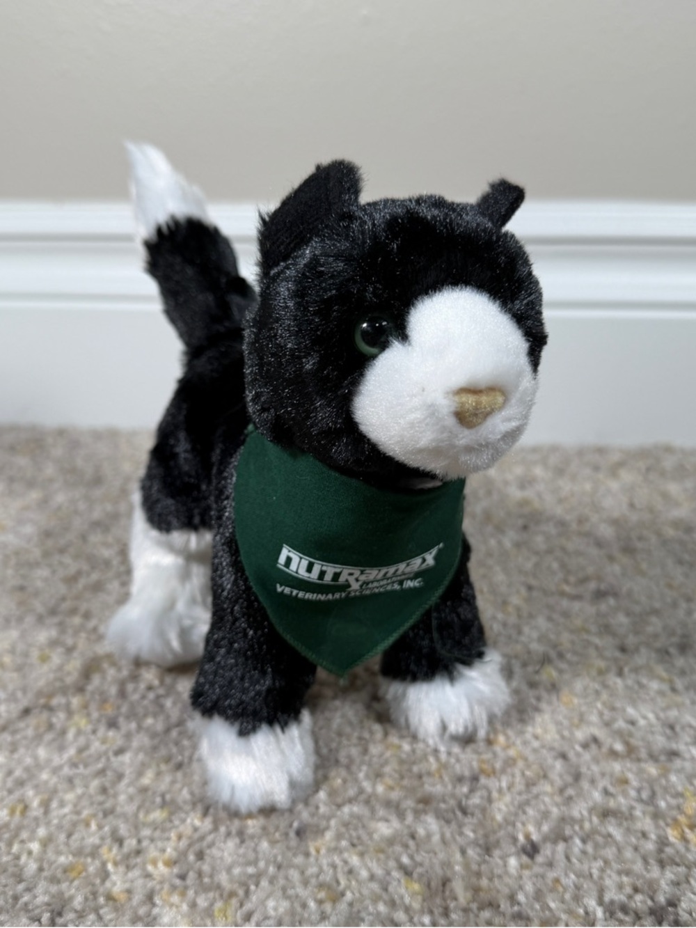 Douglas Toys Vet Promo Snippy Black & White Cat Plush Stuffed Animal 7” #4092